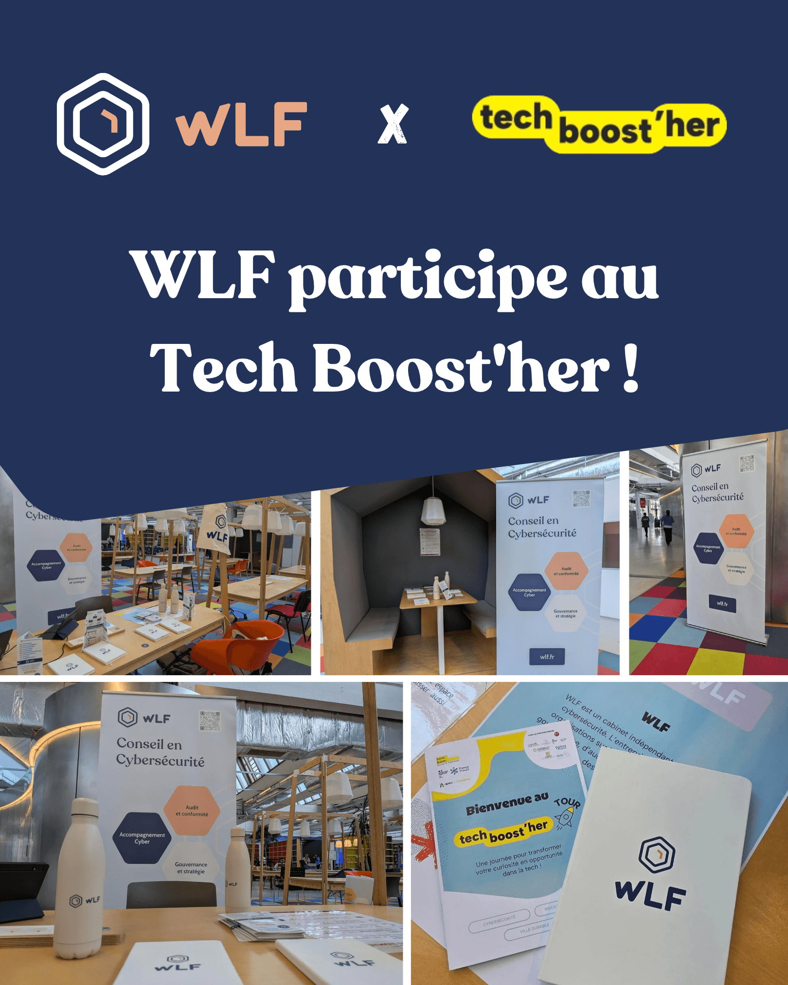 WLF au Tech Boost'her : stand, kakémonos et documentation